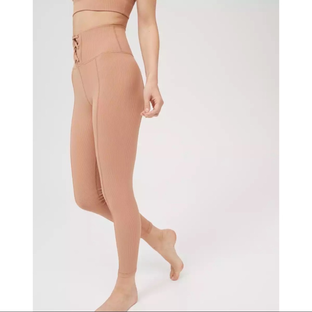 Aerie Lace Up Ribbed Leggings